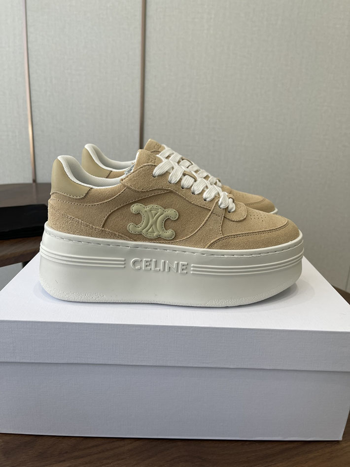 セリーヌ 靴 CELINE レディース ブロックウェッジ スニーカー 2026年春夏 新作 ブラウン 2630757 セリーヌ 厚底 スニーカー レディース - 画像 (2)