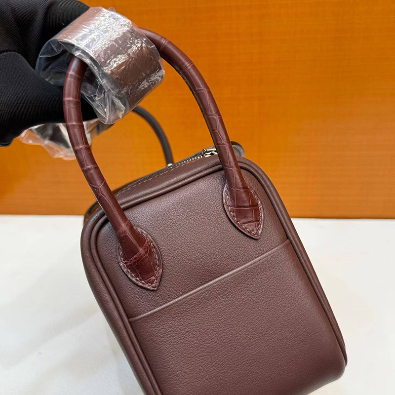 エルメス リンディミニの通販 HERMES ミニリンディ モカ/アバンヌ スイフト/クロコダイル シルバー金具 H082161CKAA エルメス バッグ レディース - 画像 (7)