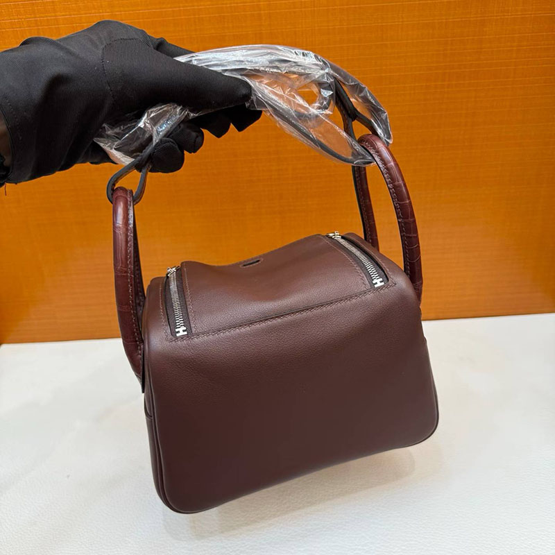 エルメス リンディミニの通販 HERMES ミニリンディ モカ/アバンヌ スイフト/クロコダイル シルバー金具 H082161CKAA エルメス バッグ レディース - 画像 (2)