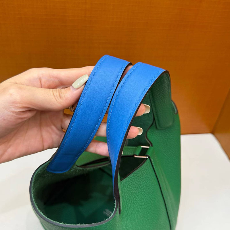 HERMES ピコタンロック 18 PM ヴェールヴェルティゴ/ミコノス トリヨンクレマンス/スイフト シルバー金具 H056289CKAA エルメス バッグ ピコタン定価 - 画像 (8)