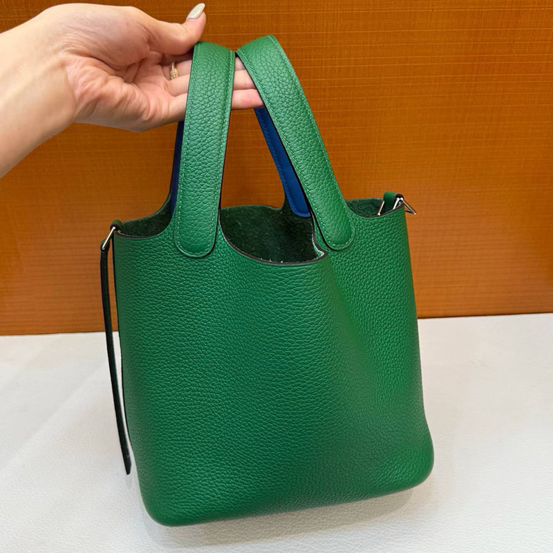HERMES ピコタンロック 18 PM ヴェールヴェルティゴ/ミコノス トリヨンクレマンス/スイフト シルバー金具 H056289CKAA エルメス バッグ ピコタン定価 - 画像 (2)