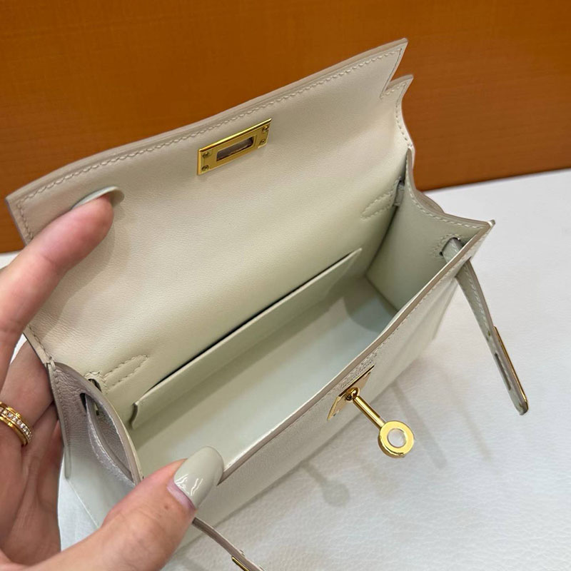 エルメス ケリーミニ2の通販 HERMES ケリーミニ2 外縫い マッシュルーム シェブルミゾル ゴールド金具 H073628CC0T エルメス ミニ ショルダー - 画像 (5)