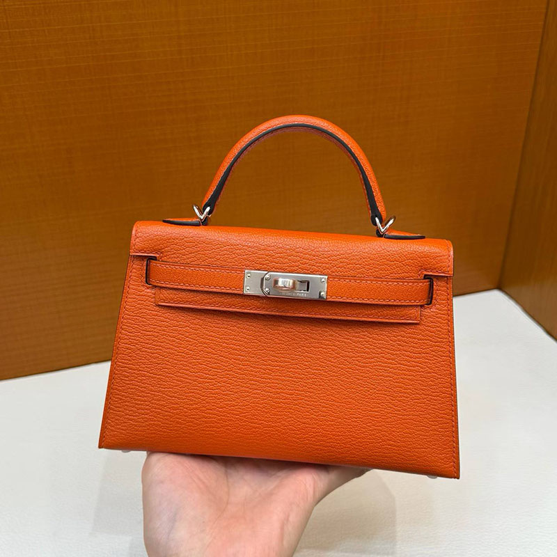 エルメス ケリーミニ2の通販 HERMES ケリーミニ2 外縫い オレンジポピー シェブルミゾル シルバー金具 H073628CK8V ケリーミニ 定価 - 画像 (2)