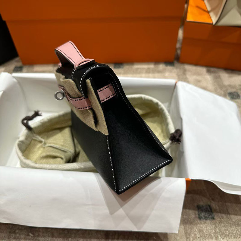 エルメス ポシェットケリーの通販 HERMES ポシェットケリー ブラック/ローズサクラ スイフト シルバー金具 H084047CCAC エルメス ポシェットケリー 定価 - 画像 (4)