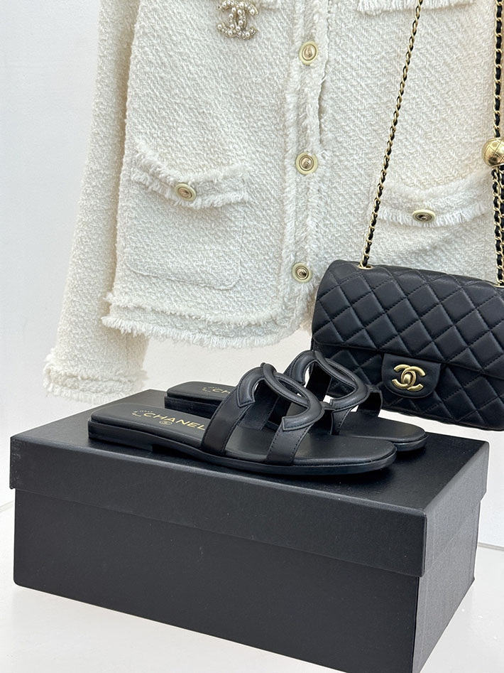 最高級シャネルスーパーコピー CHANEL 2026年春夏 新作 サンダル ラムスキン カーフスキン ブラック 2630805 シャネル サンダル 公式 - 画像 (2)