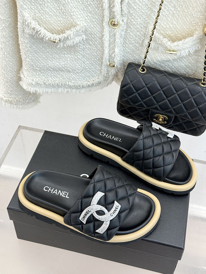最高級シャネルスーパーコピー CHANEL 2026年春夏 新作 ラムスキン キルトウッド ミュール ブラック 2630813 レディース シャネル サンダル - 画像 (9)