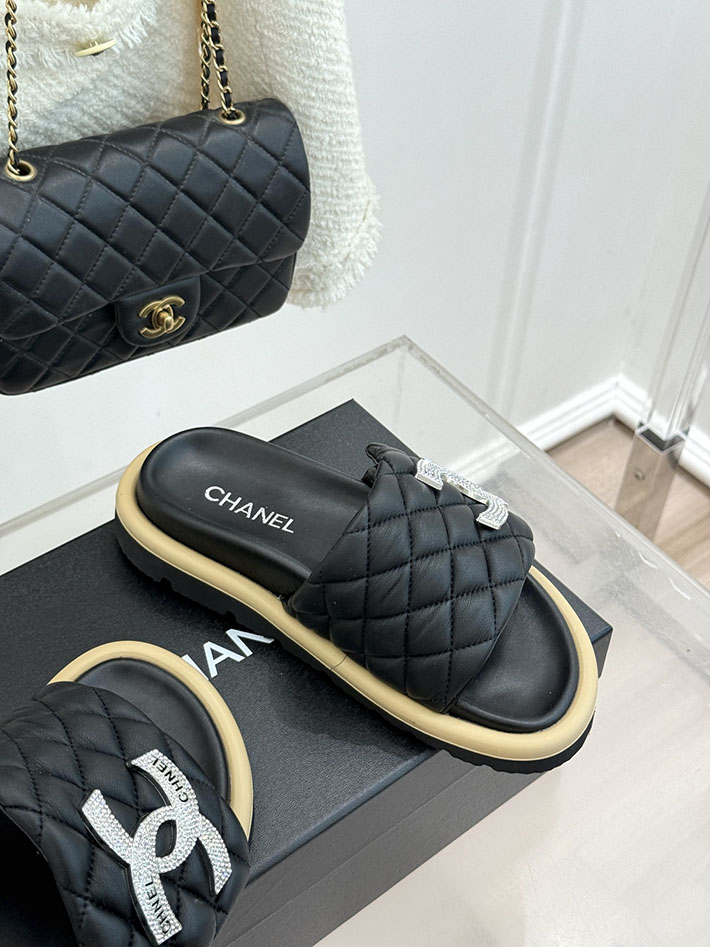 最高級シャネルスーパーコピー CHANEL 2026年春夏 新作 ラムスキン キルトウッド ミュール ブラック 2630813 レディース シャネル サンダル - 画像 (7)