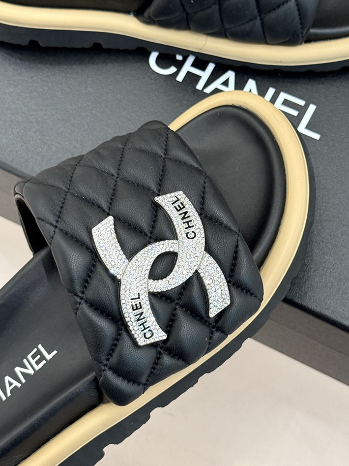 最高級シャネルスーパーコピー CHANEL 2026年春夏 新作 ラムスキン キルトウッド ミュール ブラック 2630813 レディース シャネル サンダル - 画像 (5)