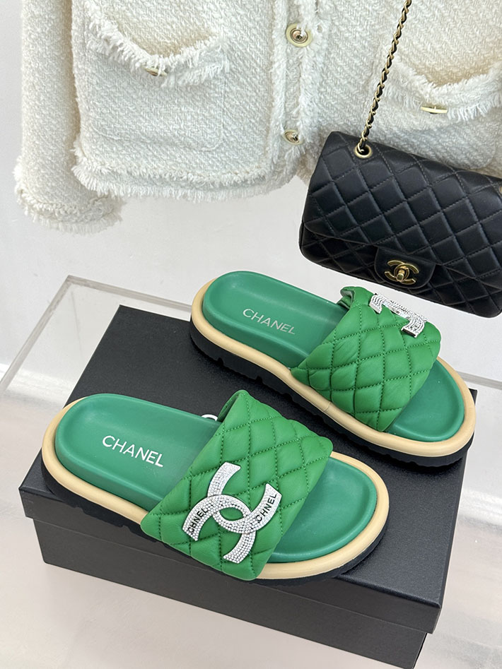 最高級シャネルスーパーコピー CHANEL 2026年春夏 新作 ラムスキン キルトウッド ミュール グリーン 2630819 シャネル 靴 アウトレット - 画像 (9)