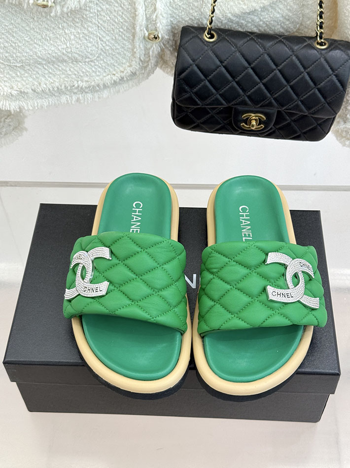 最高級シャネルスーパーコピー CHANEL 2026年春夏 新作 ラムスキン キルトウッド ミュール グリーン 2630819 シャネル 靴 アウトレット - 画像 (8)
