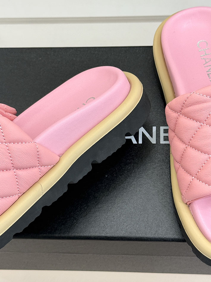 最高級シャネルスーパーコピー CHANEL 2026年春夏 新作 ラムスキン キルトウッド ミュール ピンク 2630820 シャネル 靴 ピンク - 画像 (6)