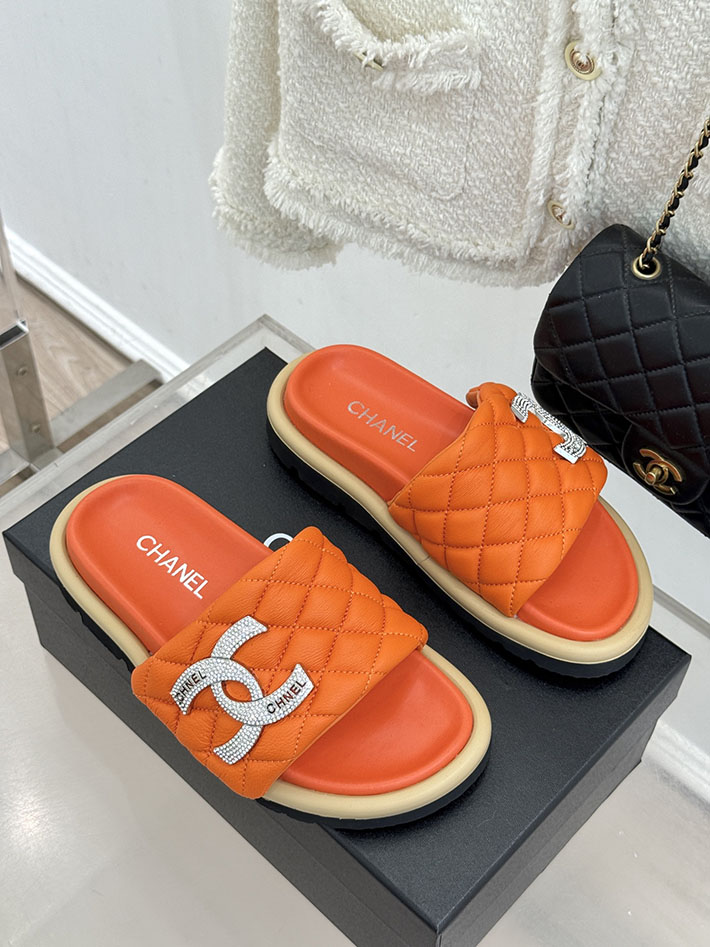 最高級シャネルスーパーコピー CHANEL 2026年春夏 新作 ラムスキン キルトウッド ミュール オレンジ 2630821 シャネル 靴 サンダル - 画像 (9)