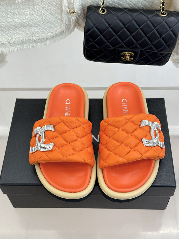 最高級シャネルスーパーコピー CHANEL 2026年春夏 新作 ラムスキン キルトウッド ミュール オレンジ 2630821 シャネル 靴 サンダル - 画像 (8)