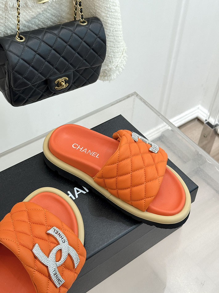 最高級シャネルスーパーコピー CHANEL 2026年春夏 新作 ラムスキン キルトウッド ミュール オレンジ 2630821 シャネル 靴 サンダル - 画像 (7)