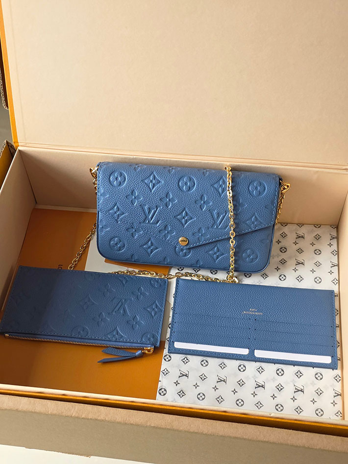 ルイヴィトン販売店舗 ショルダーバッグ Louis Vuitton ポシェットフェリシー チェーンショルダーバッグ デニムブルー M28891 ルイヴィトン チェーンウォレット - 画像 (10)