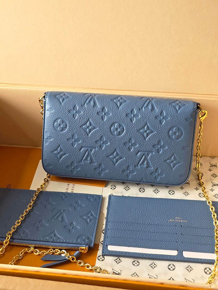 ルイヴィトン販売店舗 ショルダーバッグ Louis Vuitton ポシェットフェリシー チェーンショルダーバッグ デニムブルー M28891 ルイヴィトン チェーンウォレット - 画像 (9)