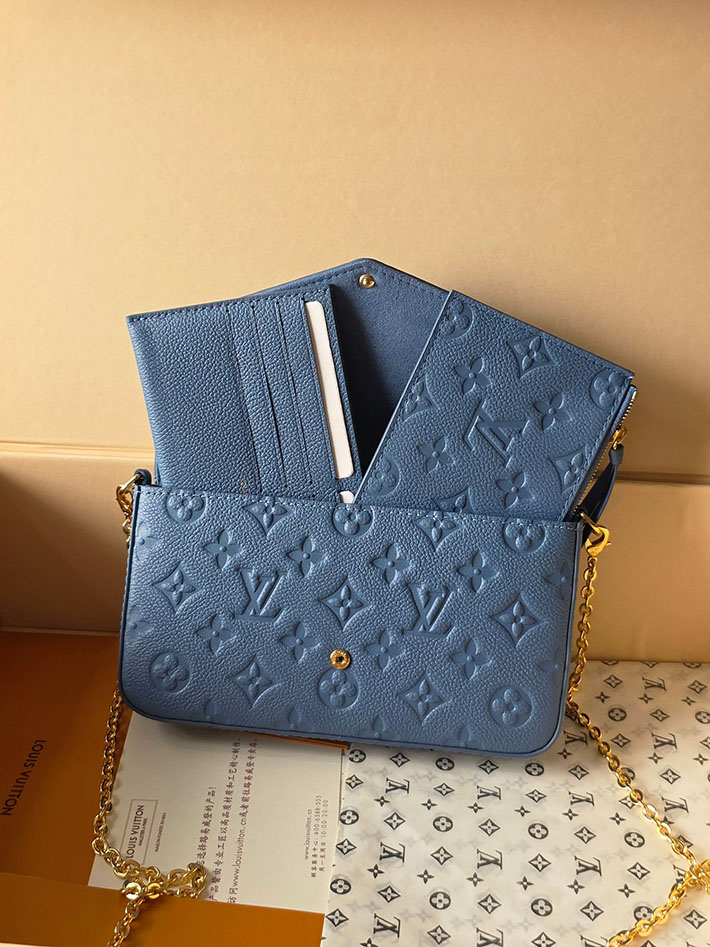 ルイヴィトン販売店舗 ショルダーバッグ Louis Vuitton ポシェットフェリシー チェーンショルダーバッグ デニムブルー M28891 ルイヴィトン チェーンウォレット - 画像 (5)