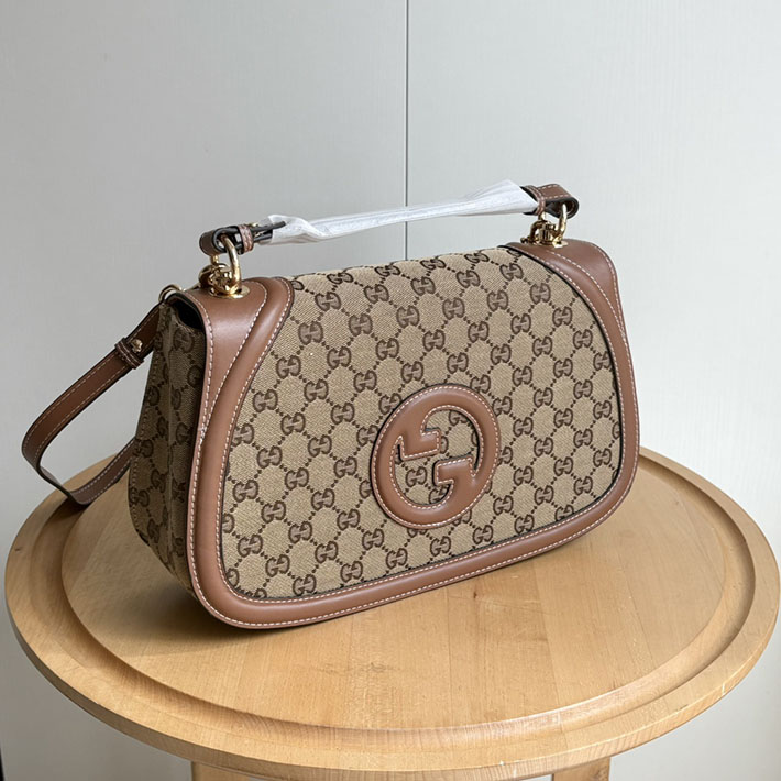 グッチ直営アウトレット店 GUCCI ブロンディ ラージ トップハンドルバッグ ベージュ&ダークブラウン 815716 HAAKG 9755 グッチ バッグ アウトレット - 画像 (9)