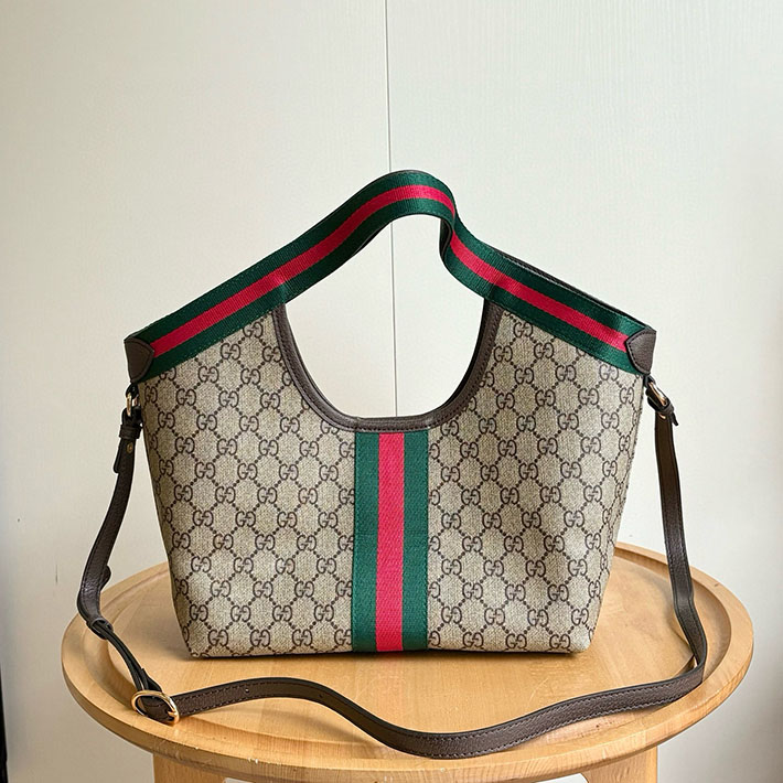 グッチ直営アウトレット店 GUCCI ジリオ スモール トートバッグ ベージュ&ダークブラウン 860845 AAF8L 2547 レディース グッチ バッグ - 画像 (8)