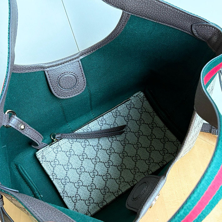グッチ直営アウトレット店 GUCCI ジリオ スモール トートバッグ ベージュ&ダークブラウン 860845 AAF8L 2547 レディース グッチ バッグ - 画像 (6)