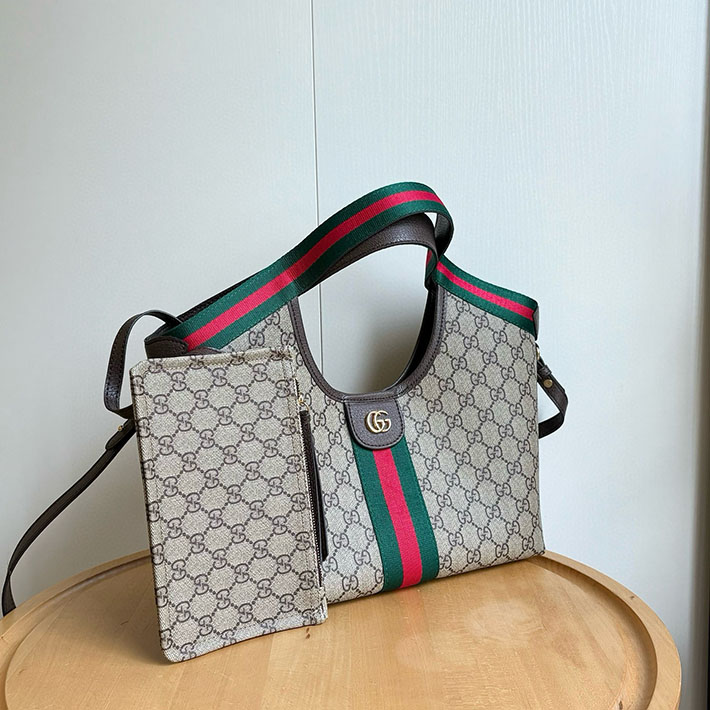 グッチ直営アウトレット店 GUCCI ジリオ スモール トートバッグ ベージュ&ダークブラウン 860845 AAF8L 2547 レディース グッチ バッグ - 画像 (2)