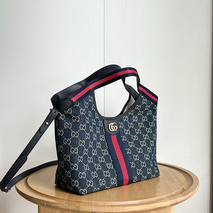 グッチ直営アウトレット店 GUCCI ジリオ スモール トートバッグ ブルー&ホワイト 860845 FAFRW 8864 グッチ バッグ ショルダー - 画像 (9)