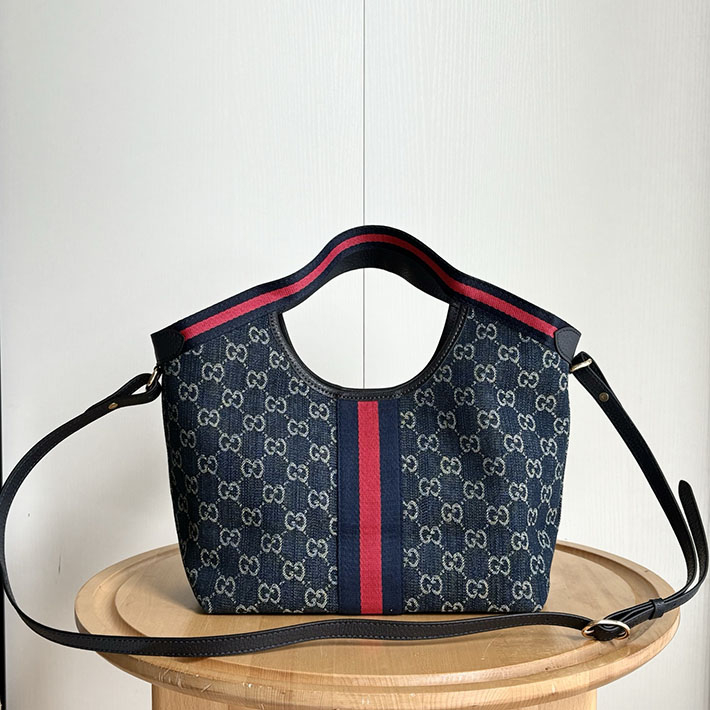 グッチ直営アウトレット店 GUCCI ジリオ スモール トートバッグ ブルー&ホワイト 860845 FAFRW 8864 グッチ バッグ ショルダー - 画像 (8)