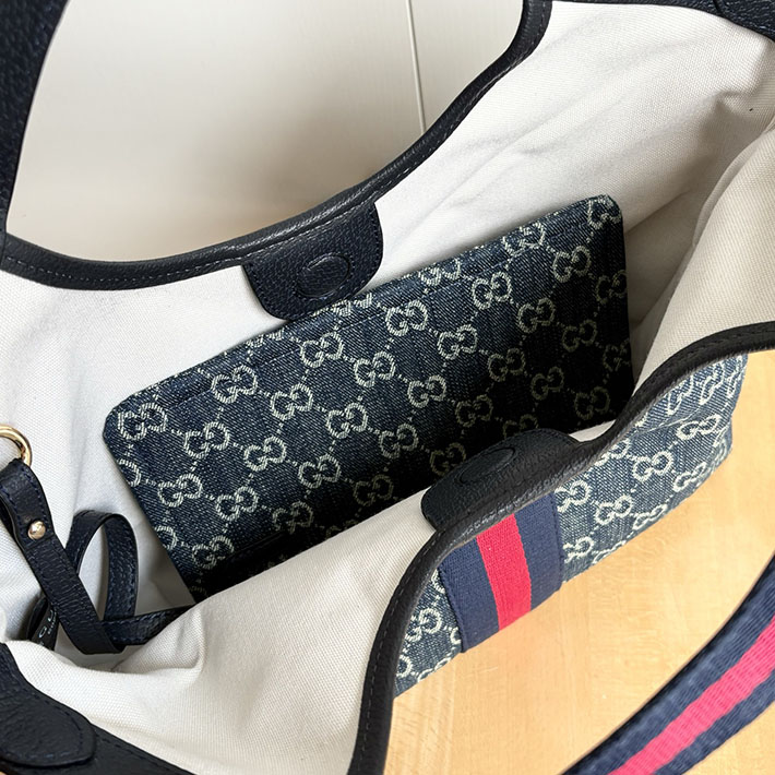 グッチ直営アウトレット店 GUCCI ジリオ スモール トートバッグ ブルー&ホワイト 860845 FAFRW 8864 グッチ バッグ ショルダー - 画像 (7)
