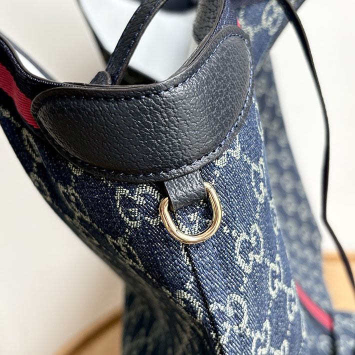 グッチ直営アウトレット店 GUCCI ジリオ ラージ トートバッグ ブルー&ホワイト 853971 FAFFQ 8864 グッチ トートバッグ アウトレット - 画像 (6)