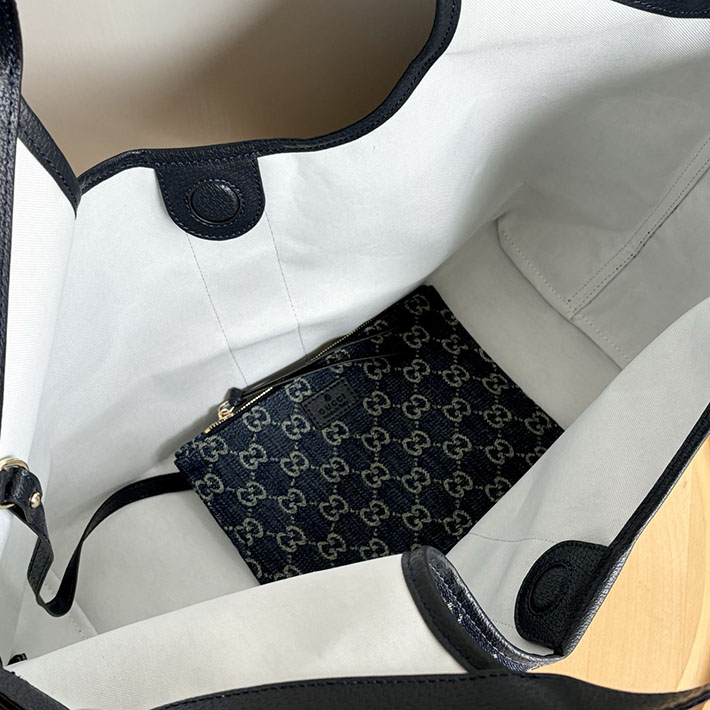 グッチ直営アウトレット店 GUCCI ジリオ ラージ トートバッグ ブルー&ホワイト 853971 FAFFQ 8864 グッチ トートバッグ アウトレット - 画像 (5)
