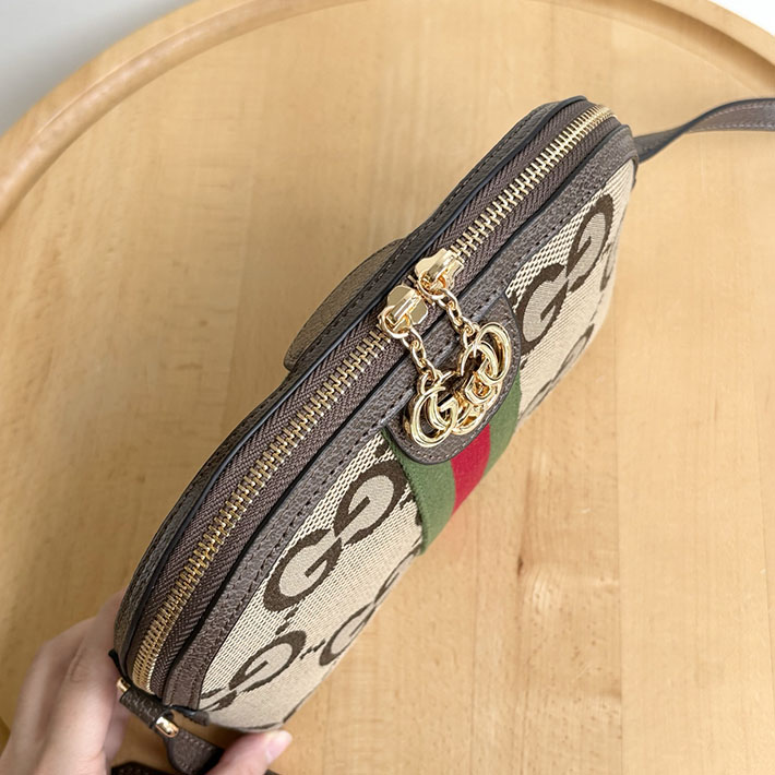 グッチ直営アウトレット店 GUCCI フィディア スモール ショルダーバッグ ジャンボGG ベージュ×エボニー 499621 UKDMG 2570 グッチ ミニバッグ アウトレット - 画像 (6)