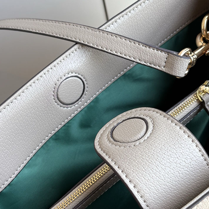 グッチ直営アウトレット店 GUCCI 2WAYトートバッグ ダブルGロゴ ベージュ&ホワイト/ベージュ 836839 FAE0J 9682 グッチ ショルダーバッグ 大きめ - 画像 (3)
