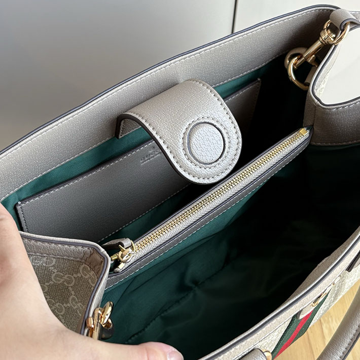 グッチ直営アウトレット店 GUCCI 2WAYトートバッグ ダブルGロゴ ベージュ&ホワイト/ベージュ 836839 FAE0J 9682 グッチ ショルダーバッグ 大きめ - 画像 (2)