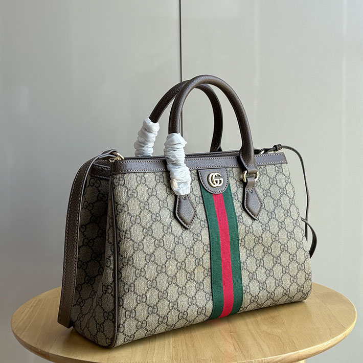 グッチ直営アウトレット店 GUCCI 2WAYトートバッグ ダブルGロゴ ベージュ&エボニー/ブラウン 836839 FAE0J 8745 レディース グッチ バッグ 新作 - 画像 (8)