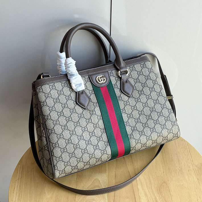 グッチ直営アウトレット店 GUCCI 2WAYトートバッグ ダブルGロゴ ベージュ&エボニー/ブラウン 836839 FAE0J 8745 レディース グッチ バッグ 新作 - 画像 (6)