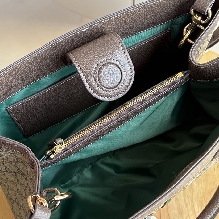 グッチ直営アウトレット店 GUCCI 2WAYトートバッグ ダブルGロゴ ベージュ&エボニー/ブラウン 836839 FAE0J 8745 レディース グッチ バッグ 新作 - 画像 (4)