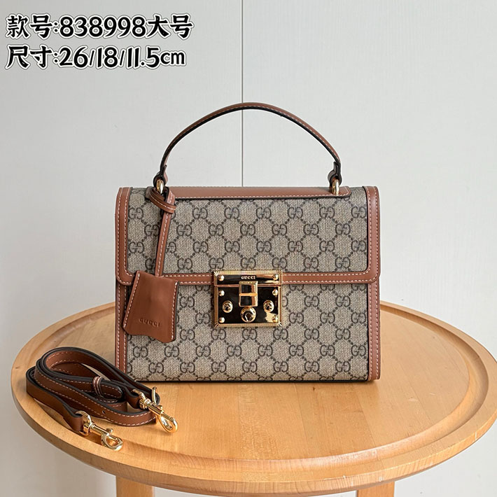 グッチ直営アウトレット店 GUCCI パドロック ミディアム トップハンドルバッグ ベージュ/ブラウン 838998 FAD6L 9758 グッチ バッグ アウトレット - 画像 (9)