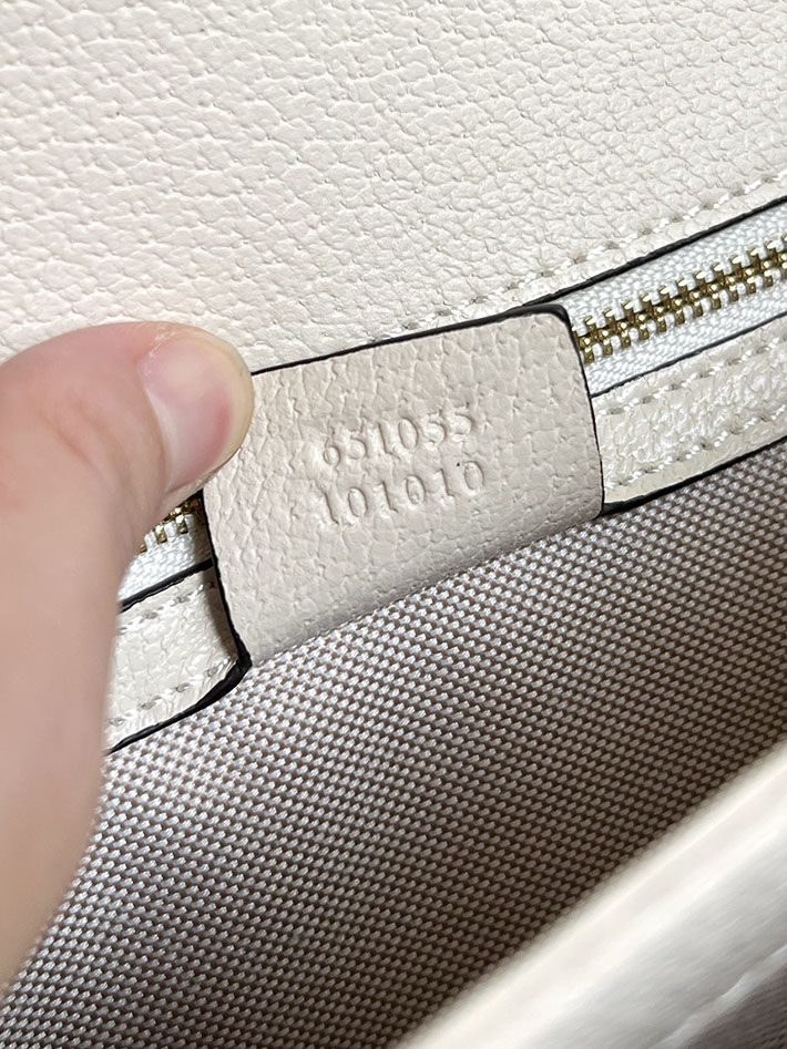 グッチ直営アウトレット店 GUCCI オフィディア ミディアム トップハンドルバッグ ベージュ/ホワイト 651055 96IWX 9641 グッチ ハンドバッグ レディース - 画像 (2)