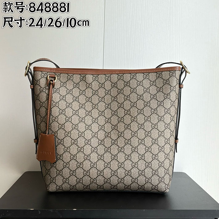 グッチ直営アウトレット店 GUCCI GGエンブレム スモール ショルダーバッグ ベージュ&ダークブラウン 848881 FAD6L 9758 GUCCI バッグ 人気ランキング - 画像 (5)