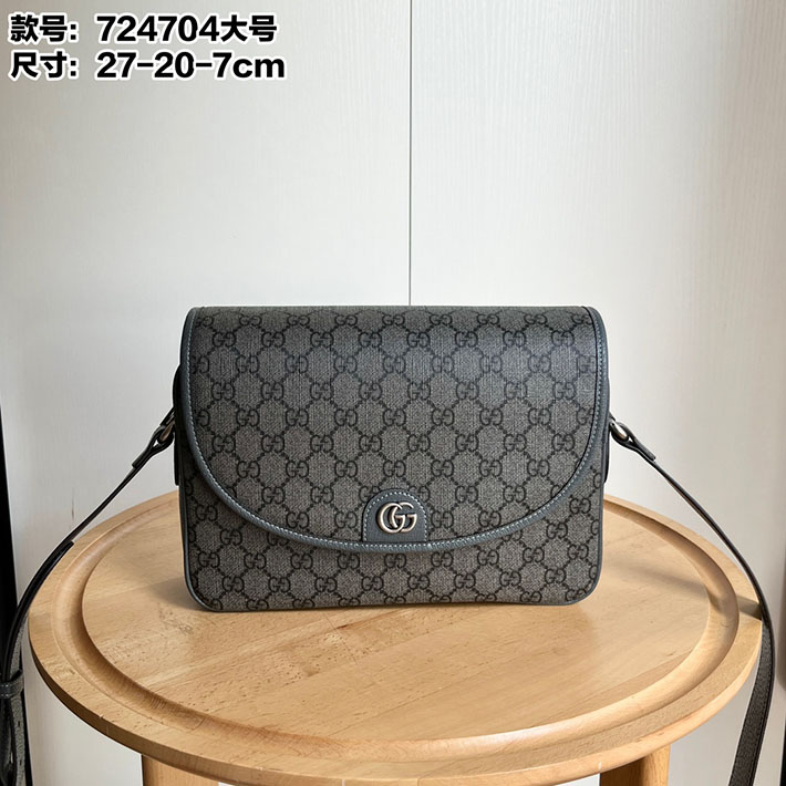 グッチ直営アウトレット店 GUCCI オフディア 斜め掛け ショルダーバッグ グレー&ブラック 724704 96IWT 1244 グッチ メッセンジャーバッグ メンズ - 画像 (9)