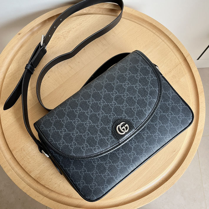 グッチ直営アウトレット店 GUCCI オフディア 斜め掛け ショルダーバッグ ブラック/グレー 724704 96IWT 1095 GUCCI メッセンジャーバッグ アウトレット - 画像 (7)