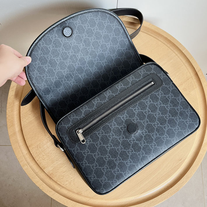 グッチ直営アウトレット店 GUCCI オフディア 斜め掛け ショルダーバッグ ブラック/グレー 724704 96IWT 1095 GUCCI メッセンジャーバッグ アウトレット - 画像 (6)