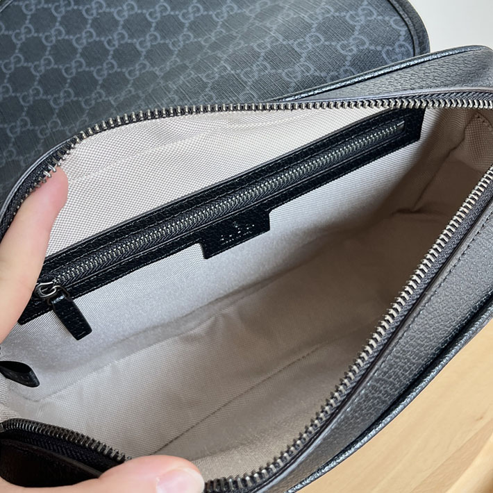 グッチ直営アウトレット店 GUCCI オフディア 斜め掛け ショルダーバッグ ブラック/グレー 724704 96IWT 1095 GUCCI メッセンジャーバッグ アウトレット - 画像 (5)