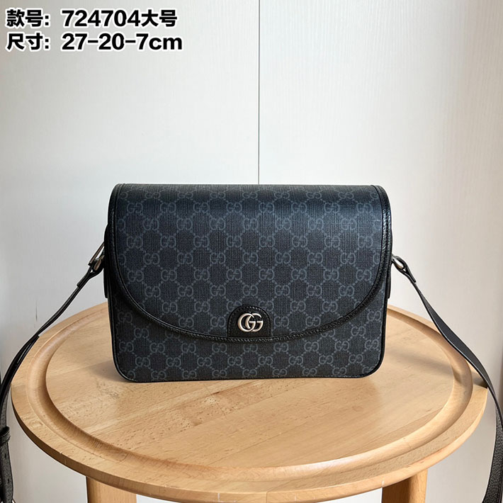 グッチ直営アウトレット店 GUCCI オフディア 斜め掛け ショルダーバッグ ブラック/グレー 724704 96IWT 1095 GUCCI メッセンジャーバッグ アウトレット - 画像 (2)