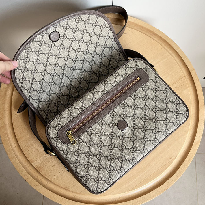 グッチ直営アウトレット店 GUCCI オフディア 斜め掛け ショルダーバッグ ベージュ&エボニー/ブラウン 724704 96IWT 8745 グッチ バッグ メンズ アウトレット - 画像 (6)