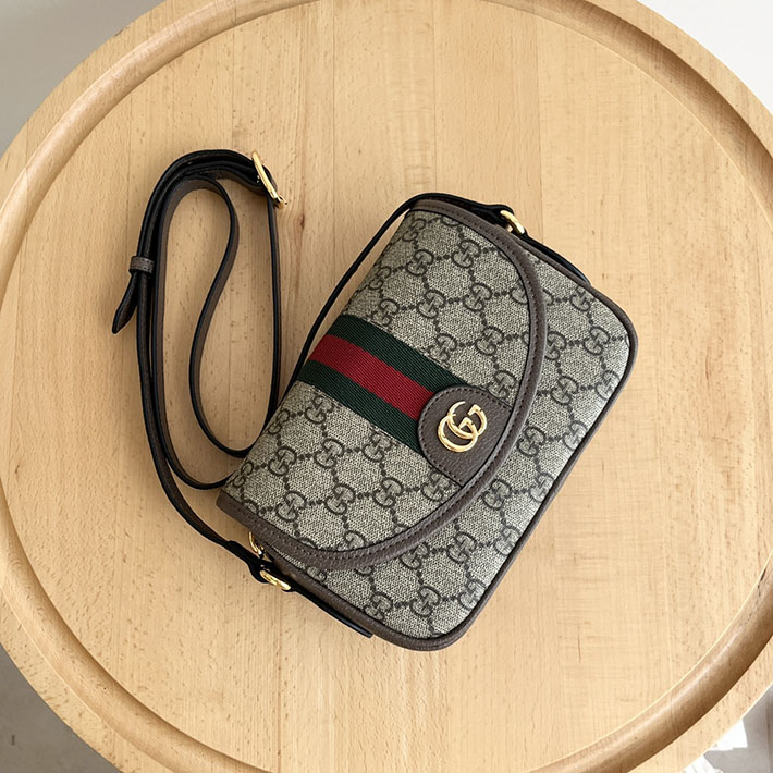 グッチ直営アウトレット店 GUCCI オフィディア ミニ 斜め掛けショルダーバッグ ベージュ×エボニー 772239 FACUJ 8745 レディース グッチ ミニバッグ 人気 - 画像 (7)