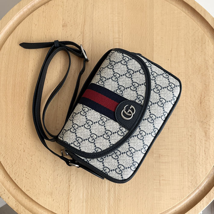 グッチ直営アウトレット店 GUCCI オフィディア ミニ 斜め掛けショルダーバッグ ベージュ&ブルー 772239 FACUJ 4076 グッチ ミニバッグ ショルダー - 画像 (7)