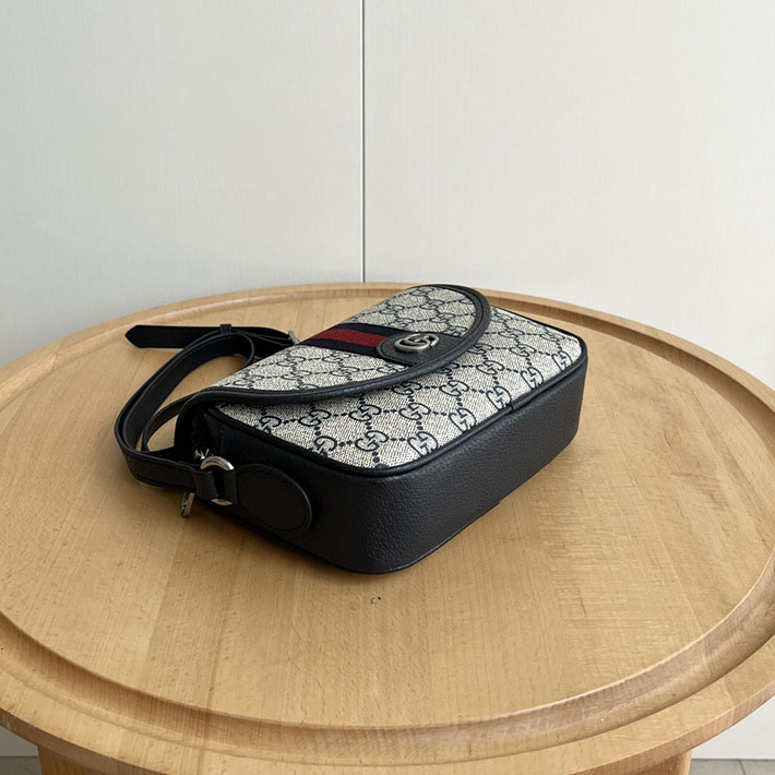 グッチ直営アウトレット店 GUCCI オフィディア ミニ 斜め掛けショルダーバッグ ベージュ&ブルー 772239 FACUJ 4076 グッチ ミニバッグ ショルダー - 画像 (6)