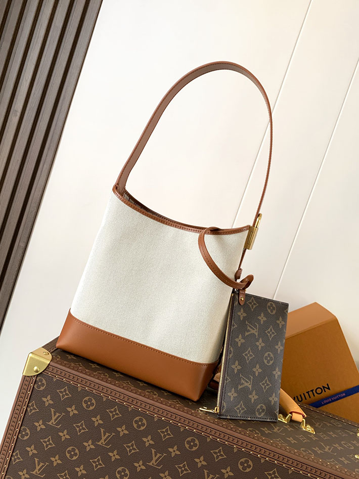 ルイヴィトン販売店舗 レディースバッグ Louis Vuitton ロウキー・ホーボー PM エクリュ コニャック M25468 ルイヴィトン ロウキーホーボー 芸能人 - 画像 (8)