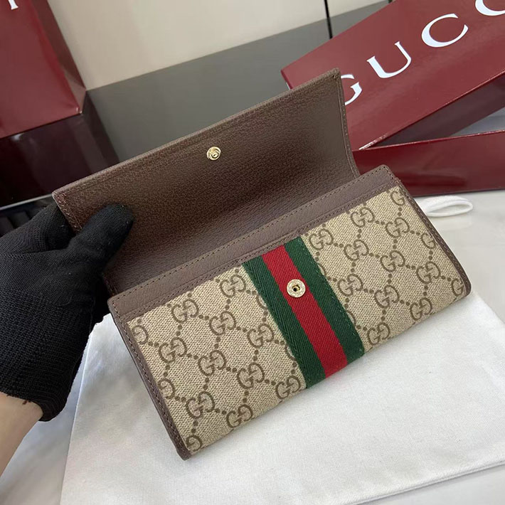 グッチ 財布 アウトレット GUCCI オフィディア コンチネンタルウォレット ベージュ&ダークブラウン 838485 FAE0L 9746 レディース グッチ 長財布 - 画像 (3)